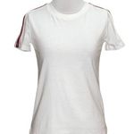 Aritzia  TNA White Short Sleeve Shoulder Striped Photo 0