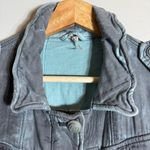 Free People Double Cloth Military Jacket Women's Medium Gray Blue Boho Pockets Photo 7