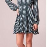 Band of Gypsies Genevieve Dress Teal Diamond Smocked Back Women's Size S NEW Photo 0