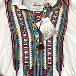 Johnny Was  - Biya Astry Embroidered Rayon Blouse in White Photo 1