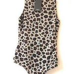 21 Saints Womens Animal Print Sleeveless Bodysuit Black Photo 0