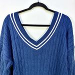Treasure & Bond Varsity V Neck Sweater Navy Blazer Ivory Combo XL NWT Photo 5