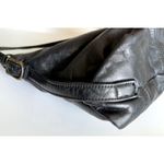 Vintage Stone Mountain Black Leather Shoulder Bag Handbag Made USA Photo 3