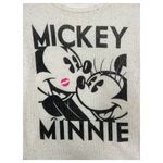 Disney  Top Womens M Knit Confetti Mickey Mouse Minnie Graphic Lightweight Cream Photo 2