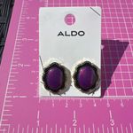 ALDO  reflective Purple Earrings gold tone studs Photo 4