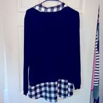 Adrianna Papell Black and White Plaid Layered Top, lightweight, 1 piece Photo 2