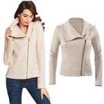 CAbi  Womens Jacket Size Small Ryder Oatmeal Heather Moto Diamond Quilted Stylish Photo 1