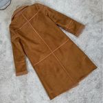Stradivarius  Women’s Faux Suede Teddy Shearling Long Coat Jacket in Brown L Photo 5