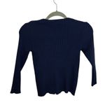 Philosophy Navy Blue Ribbed Full Zip Cardigan Photo 1