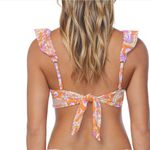 Raisin's  Tropical Print Ruffle V-Neck Bikini Top Photo 3