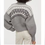 H&M Pringle of Scotland x Gray Fair Isle Mock Neck Knit Pullover Sweater Small Photo 2