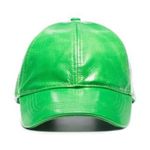 Stand Studio Cia Cap Hat Faux Leather Grained Bright Green One Size NWT Photo 1