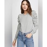 Rebecca Minkoff Janine Puffed Shoulder Heather Gray Sweatershirt Size XS Photo 2