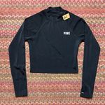 PINK - Victoria's Secret NWT VS PINK BLACK RASH GUARD SWIM BEACH LONG SLEEVE Photo 0