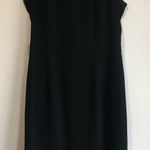 St Emile Elegant Black Sleeveless sheath Dress size 6 wool midi classic timeless Photo 0