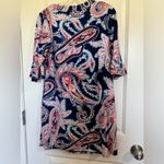 Aryeh  Paisley U-neck 3/4 Ruffle Sleeve Knee Length Dress Women’s Size S Photo 4