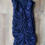 Tiger Mist  Navy Blue Ruched Adjustable Bodycon Mini Dress Size M Photo 3