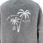 The Beach People The Twin Palms Cardigan Sweater Embroidered Knit Size XS / S Gray Photo 8