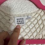 Somedays Lovin Cream Crochet fringe Kimono Cardigan size small Photo 3