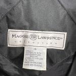 Vtg.80s Maggie Lawrence Black Nylon Trench Coat Rubberized Raincoat Belted Long Size 14 Photo 2