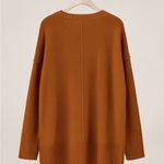 Merokeety Cozy Women's Rust Crew Neck Sweater Photo 2
