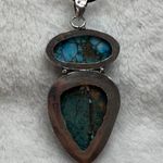 Turquoise Natural Gemstone 925 Silver Plated Gemstone Pendant Necklace Blue Photo 5