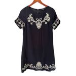 Lulus  Embroidered Dress Short Sleeve Casual Party Black‎ Dress Size S Photo 1