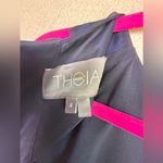 Theia Navy & White Nautical Stripe Jacquard Taffeta Full Skirt Formal Gown 4 Blue Photo 10