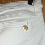 Michael Kors  High Rise White Jeans with Gold Accents Photo 3
