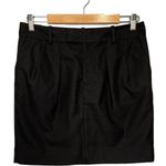 Gap Pleated Front Pocket Career Lined Zip Mini Skirt Black 4 Photo 0