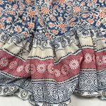 BeachLunchLounge Blouse Blue White Babydoll Peplum Tiered Small Flutter Sleeves Photo 10