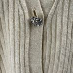 H&M Women's Cream White Wool Rib Knit Button Long Sleeve Cardigan Sweater Sz XL Photo 2
