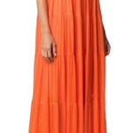 STAUD Benedetta Maxi Dress Nectarine Small Orange Photo 0