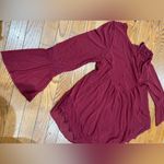 Ultra Pink  Burgundy Flared Sleeve Blouse Photo 3