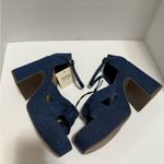 a.n.a A New Approach  Holland Denim Chunky Heeled Platform Heel NWT Size 9 Photo 2