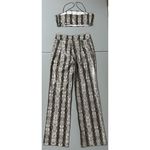 Snakeskin Snake Animal Print Crop Top and Pants Matching Set 🖤 Gray Photo 1