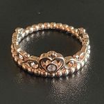 Rose Gold Heart Crown Ring Size 9 Photo 0