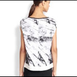 Helmut Lang  pink black Mason Abstract-Print Crepe Top in size small Photo 1