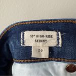 Madewell 10” High-Rise Skinny Jeans Button Fly Distressed denim casual dark Wash Photo 10