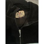 Juicy Couture Vintage Y2K Black Velour Zip Up Small Photo 5