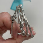 Swirly Bracelet Sea Charms Turtle Starfish Shell Flower Leaf Sun Silver Stretch Photo 15