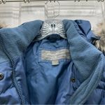 Eddie Bauer Goose Down filled hooded navy winter coat women's small. Puffer Photo 11