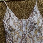 Windsor Damask Sequin Deep V Mini Dress Photo 4