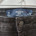 Hollister Crop High Rise Distressed Skinny Black Wash Denim Jeans Photo 8