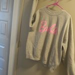 Barbie pullover sweater cursive barbie in gray and pink size XL extra large. Photo 9