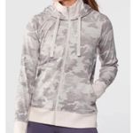 Athleta Triumph Printed Hoodie Jacket Womens Large Camo Full Zip Photo 0
