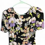 AFRM Jamie Print Open Back Maxi Dress Noir Summer Bouquet Floral Sz Small Purple Photo 3