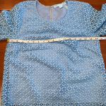 Draper James  Lattice Double Bell Sleeve‎ Blouse Top Blue Size 6 Photo 6