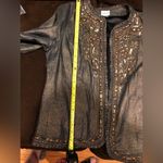 Chico's  Blazer No Button Jacket Metallic Gold jeweled Beaded front jacke… Photo 10