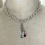 Inspirational Charm Necklace – Silver Tone Rope Chain – “Find Joy in the Journey Photo 0